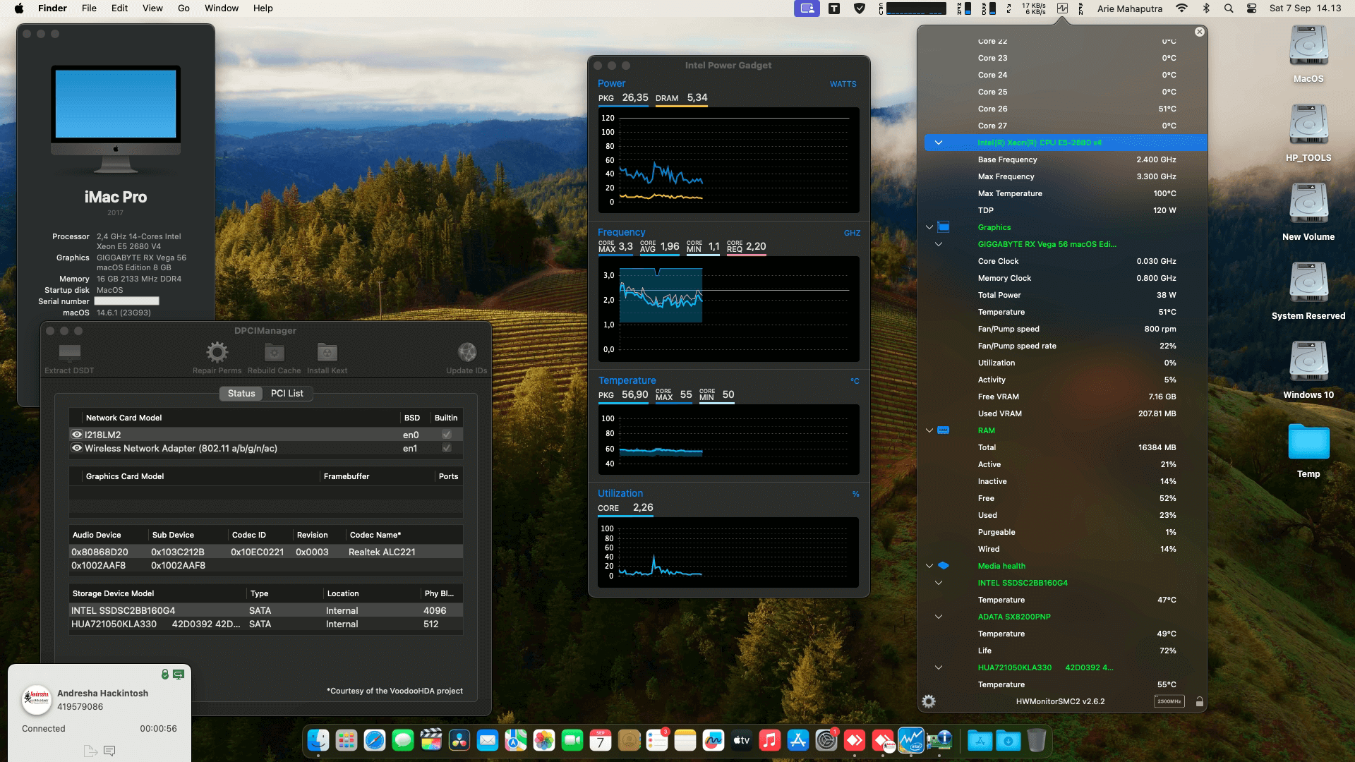 Success Hackintosh macOS Sonoma 14.6.1 Build 23G93 in HP Workstation Z440